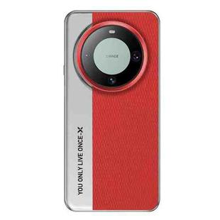 For Huawei Mate 60 Pro Camera Design Diamond Texture Leather PC Phone Case(Red)