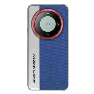 For Huawei Mate 60 Camera Design Diamond Texture Leather PC Phone Case(Blue)