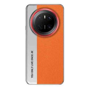 For Huawei Mate 70 Camera Design Diamond Texture Leather PC Phone Case(Orange)