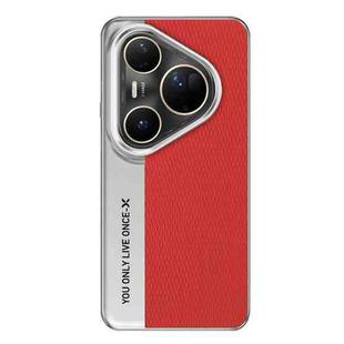 For Huawei Pura 80 Ultra Camera Design Diamond Texture Leather PC Phone Case(Red)