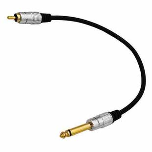 6.35mm Mono Plug Male to RCA Male Audio Adapter Cable for Ampfler, Speaker, Guitar, Length:0.3m(Black)