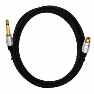 6.35mm Mono Plug Male to RCA Female Audio Adapter Cable for Ampfler, Speaker, Guitar, Length:3m(Black)