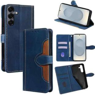 For Samsung Galaxy S25 5G Skin Feel Magnetic Buckle Leather Phone Case(Blue)