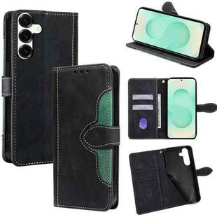 For Samsung Galaxy S25+ 5G Skin Feel Magnetic Buckle Leather Phone Case(Black)