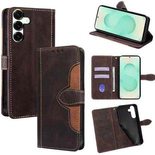 For Samsung Galaxy S25+ 5G Skin Feel Magnetic Buckle Leather Phone Case(Brown)