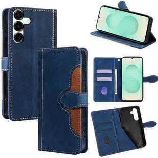 For Samsung Galaxy S25+ 5G Skin Feel Magnetic Buckle Leather Phone Case(Blue)