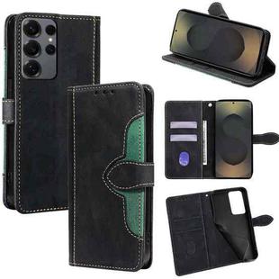 For Samsung Galaxy S25 Ultra 5G Skin Feel Magnetic Buckle Leather Phone Case(Black)