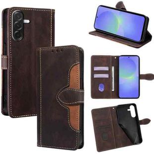 For Samsung Galaxy A36 5G Skin Feel Magnetic Buckle Leather Phone Case(Brown)