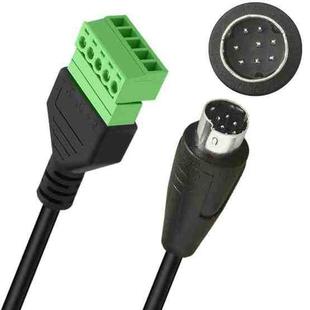 S-Video 8 Pin Male to 5 Pin Female Bolt Screw with Shield Terminals Pluggable Type Adapter Cable, Length:0.3m(Black)
