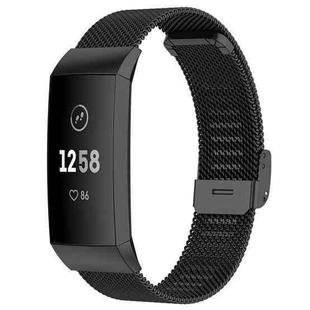 For Fitbit Charge 4 / 3 xDfind Milanese Metal Buckle Watch Band(Black)