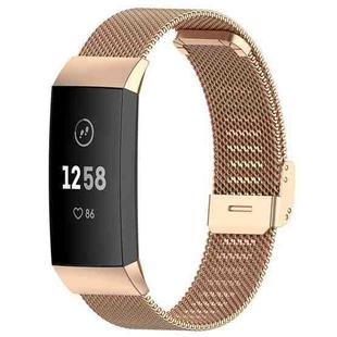 For Fitbit Charge 4 / 3 xDfind Milanese Metal Buckle Watch Band(Rose Gold)