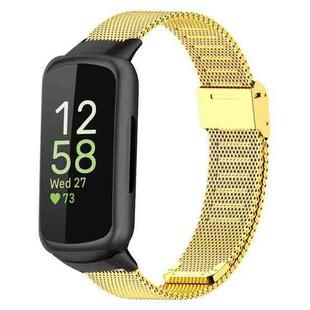 For Fitbit Inspire 3 xDfind Milanese Metal Buckle Watch Band(Gold)