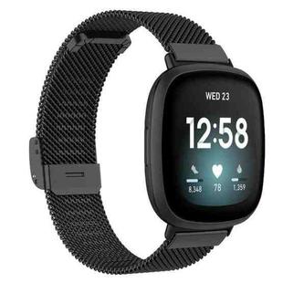 For Fitbit Versa 4 / 3 / Sense2 / 1 xDfind Milanese Metal Buckle Watch Band(Black)