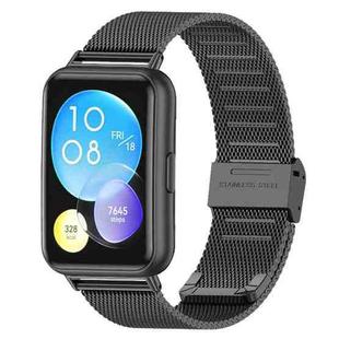 For Huawei Watch Fit 2 xDfind Milanese Metal Buckle Watch Band(Black)