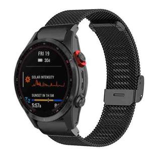 For Garmin Fenix 8/7X/6X/5X 26mm xDfind Milanese Metal Buckle Watch Band(Black)