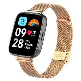 For Xiaomi Redmi Watch 3 Active / Lite xDfind Milanese Metal Buckle Watch Band(Rose Gold)
