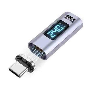 Type-C Male to Female PD240W 80Gbps 60K Digital Magnetic Suction Adapter, Style:Straight Head(Space Grey)