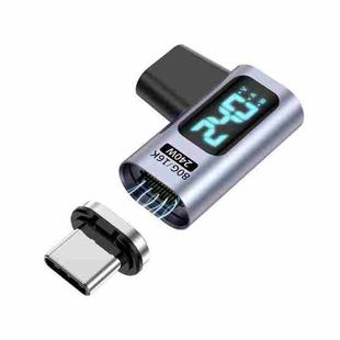 Type-C Male to Female PD240W 80Gbps 60K Digital Magnetic Suction Adapter, Style:Elbow Head(Space Grey)