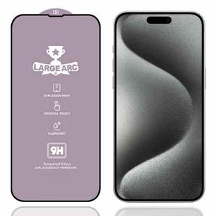 For iPhone 15 Pro 9H 0.4mm High Aluminum Large Arc Tempered Glass Film
