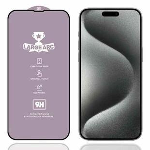 For iPhone 15 Pro Max 9H 0.4mm High Aluminum Large Arc Tempered Glass Film