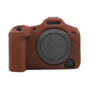 For Canon EOS R5 Mark II / R5II Glossy Soft Silicone Protective Case(Coffee)