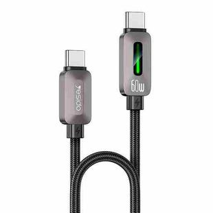 Yesido CA198 60W Type-C to Type-C Streamer Light Data Cable, Length: 1.2m(Grey)
