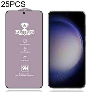For Samsung Galaxy S23 5G 25pcs 9H 0.18mm High Aluminum Large Arc Tempered Glass Film, Support Fingerprint Unlocking