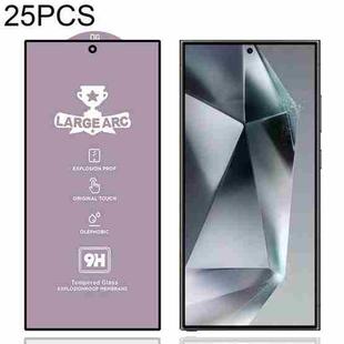 For Samsung Galaxy S24 Ultra 5G 25pcs 9H 0.18mm High Aluminum Large Arc Tempered Glass Film, Support Fingerprint Unlocking