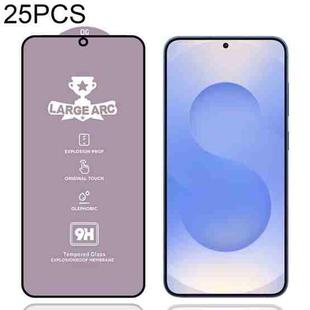 For Samsung Galaxy S25 5G 25pcs 9H 0.18mm High Aluminum Large Arc Tempered Glass Film, Support Fingerprint Unlocking