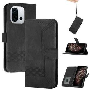 For OnePlus 13T Cubic Skin Feel Flip Leather Phone Case(Black)