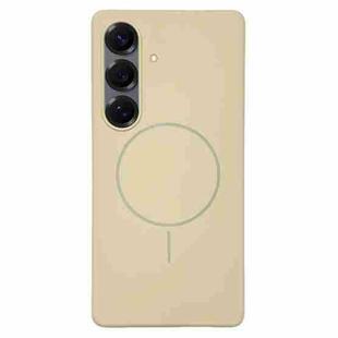 For Samsung Galaxy S24 5G 3-Side Coverage Thin Circle MagSafe Phone Case(Desert Gold)