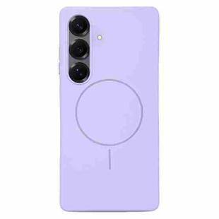For Samsung Galaxy S25 5G 3-Side Coverage Thin Circle MagSafe Phone Case(Purple)
