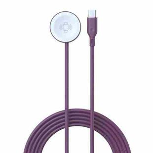 1-To-1 Type-C Charging Cable Watch Wireless Charger for Apple Watch Series(Purple)