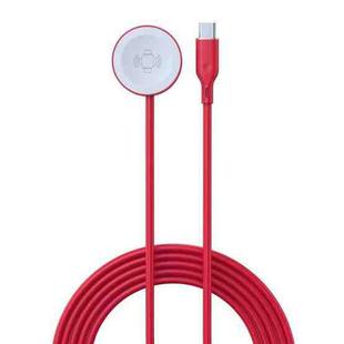1-To-1 Type-C Charging Cable Watch Wireless Charger for Apple Watch Series(Red)