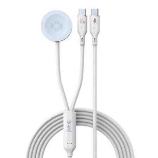 1-To-2 Type-C to Type-C Charging Cable Watch Wireless Charger for Apple Watch Series(White)