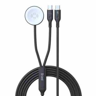 1-To-2 Type-C to Type-C Charging Cable Watch Wireless Charger for Apple Watch Series(Black)
