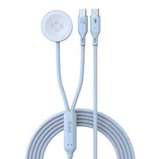 1-To-2 Type-C to Type-C Charging Cable Watch Wireless Charger for Apple Watch Series(Blue)