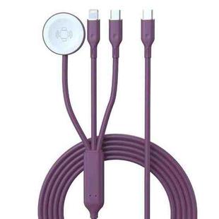 1-To-3 Type-C to 8 Pin / Type-C Charging Cable Watch Wireless Charger for Apple Watch Series(Purple)