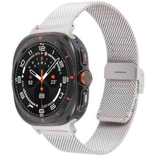 For Samsung Galaxy Watch Ultra 47mm Milanese Integrated Buckle Metal Watch Band(Starlight)