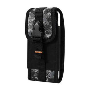 For 6.7-7.2 inch Universal PVC Digital Cloth Mobile Phone Waist Bag(Black)