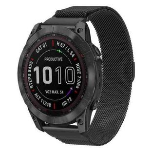 For Garmin Fenix 8/7X/6X/5X 26mm xDfind Milanese Quick Release Metal Watch Band(Black)