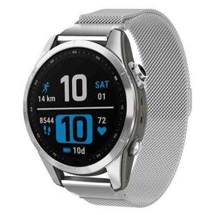 For Garmin Fenix 8/7S/6S/5S 20mm xDfind Milanese Quick Release Metal Watch Band(Silver)