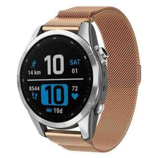 For Garmin Fenix 8/7S/6S/5S 20mm xDfind Milanese Quick Release Metal Watch Band(Rose Gold)