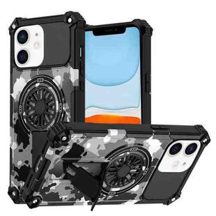 For iPhone 11 Camouflage Kickstand Rotating Shaft MagSafe Phone Case(Mint Green Camouflage)