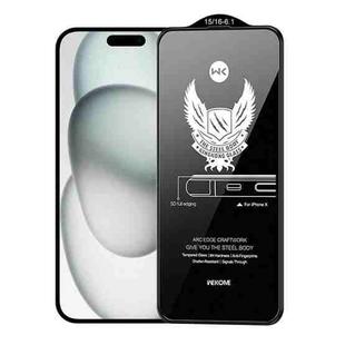 For iPhone 16 / 15 WK WTP-012 KinKong 0.25mm 9H 4D Curved Privacy Tempered Glass Film