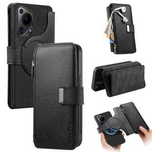 For Huawei Pura 70 Ultra CaseNeo MagSafe RFID Anti-theft Zipper Wallet Retro Leather Phone Case(Black)