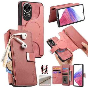 For Huawei nova 13 / 12 CaseNeo MagSafe RFID Anti-theft Zipper Wallet Retro Leather Phone Case(Pink)
