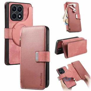 For Honor X8 5G CaseNeo MagSafe RFID Anti-theft Zipper Wallet Retro Leather Phone Case(Pink)