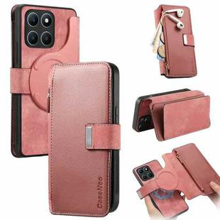 For Honor X6a CaseNeo MagSafe RFID Anti-theft Zipper Wallet Retro Leather Phone Case(Pink)