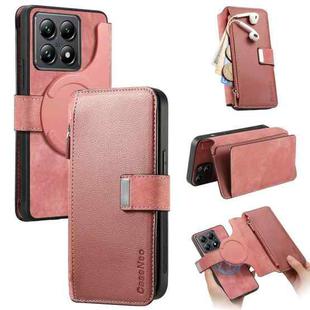 For Xiaomi 14T Pro CaseNeo MagSafe RFID Anti-theft Zipper Wallet Retro Leather Phone Case(Pink)
